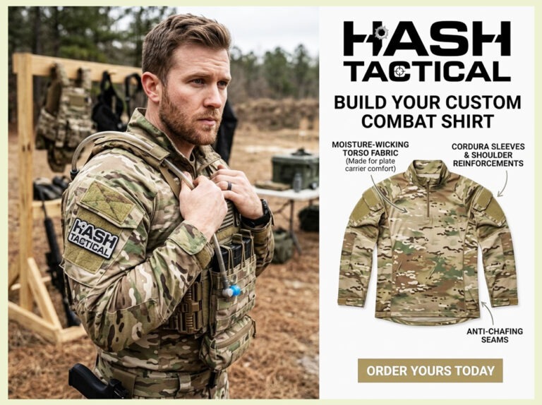 Build a custom combat shirt with moisture-wicking torso fabric, Cordura sleeves