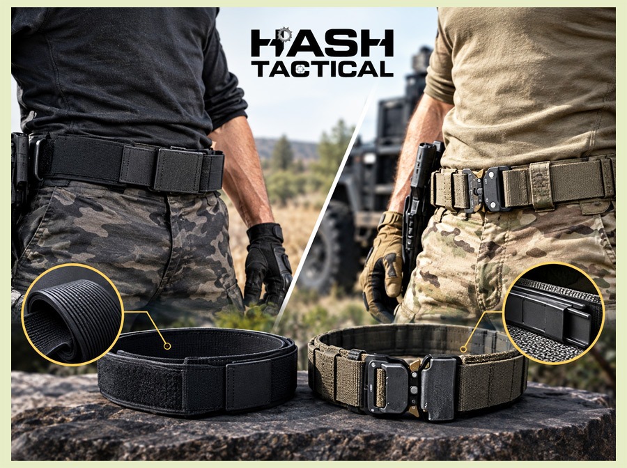 Compare buckleless vs traditional tactical belts