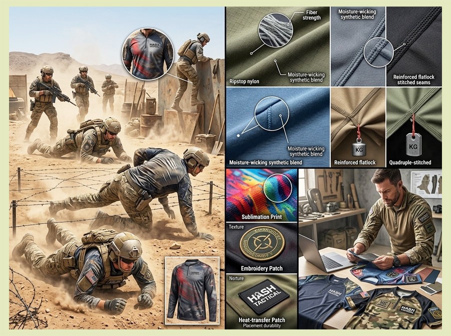 custom tactical jerseys hold up in all-day training with right fabrics