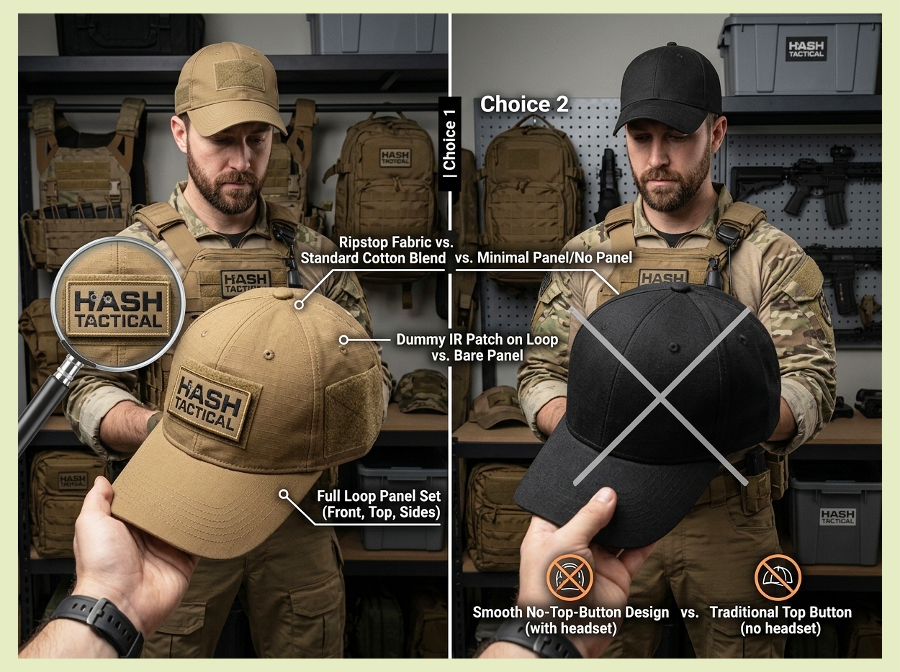 Image shows how to choose a duty tactical cap